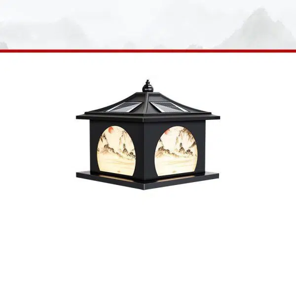 Traditional Chinese Solar Waterproof Iron ABS PC Pointed Square Landscape LED Landscape Lighting Outdoor Light For Garden - Image 11