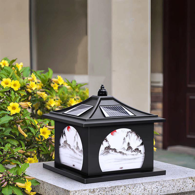 BS-Lighting-LX01764-8.jpg Traditional Chinese Solar Waterproof Iron ABS PC Pointed Square Landscape LED Landscape Lighting Outdoor Light For Garden - Image 1