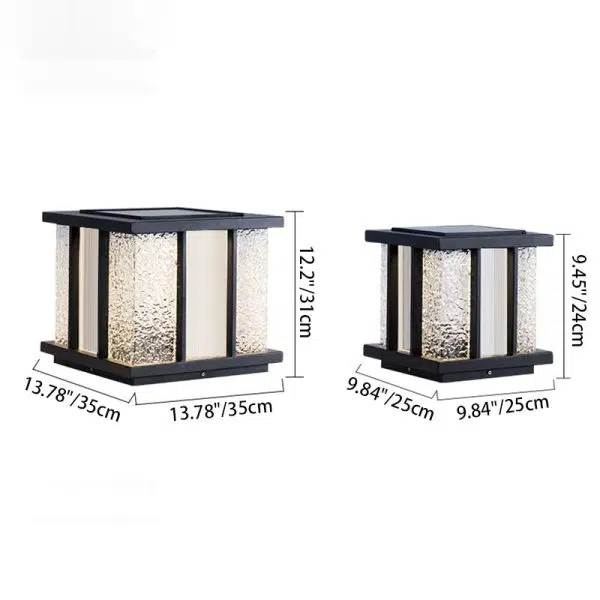 Modern Simplicity Solar Waterproof Stainless Steel Acrylic Cube Crackle LED Landscape Lighting Outdoor Light For Garden - Image 6