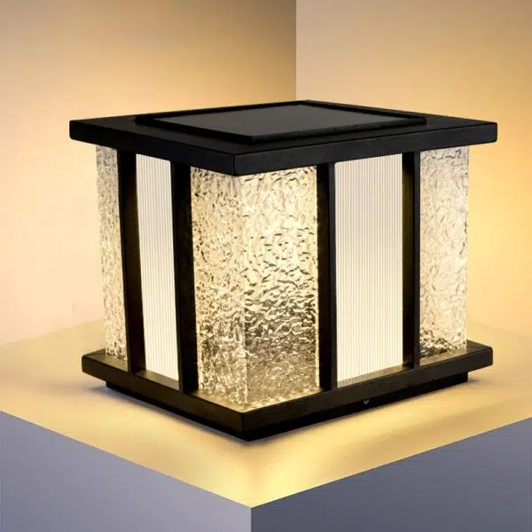Modern Simplicity Solar Waterproof Stainless Steel Acrylic Cube Crackle LED Landscape Lighting Outdoor Light For Garden - Image 10