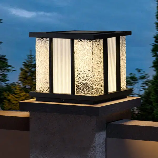Modern Simplicity Solar Waterproof Stainless Steel Acrylic Cube Crackle LED Landscape Lighting Outdoor Light For Garden - Image 2