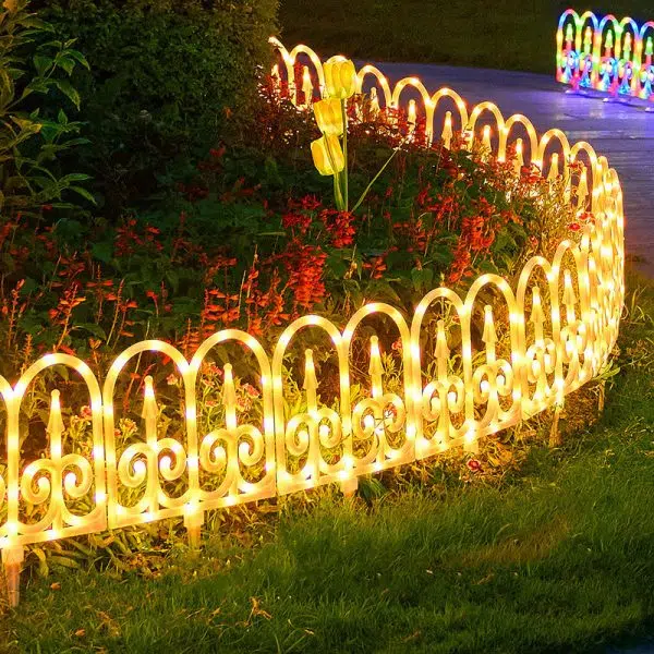 Contemporary Creative Solar Waterproof PVC Fence 8-Piece Splicable Lawn Decoration LED Outdoor Light Landscape Lighting For Garden - Image 2