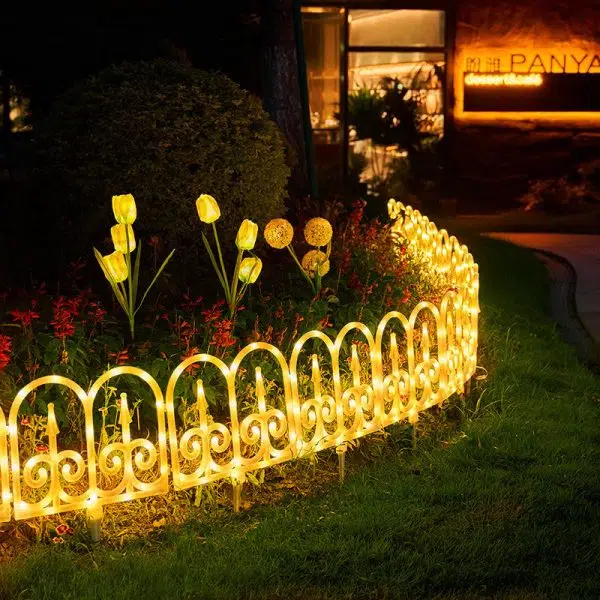 Contemporary Creative Solar Waterproof PVC Fence 8-Piece Splicable Lawn Decoration LED Outdoor Light Landscape Lighting For Garden - Image 13