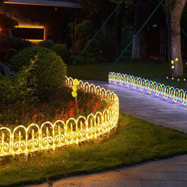 Contemporary Creative Solar Waterproof PVC Fence 8-Piece Splicable Lawn Decoration LED Outdoor Light Landscape Lighting For Garden - Image 14