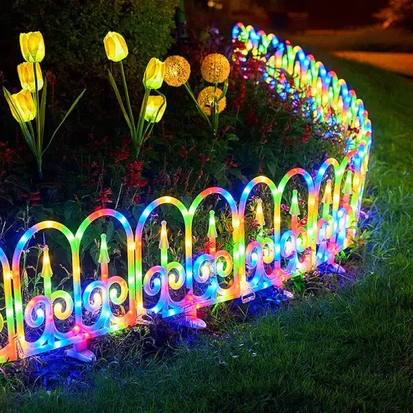 Contemporary Creative Solar Waterproof PVC Fence 8-Piece Splicable Lawn Decoration LED Outdoor Light Landscape Lighting For Garden - Image 4