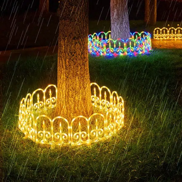 Contemporary Creative Solar Waterproof PVC Fence 8-Piece Splicable Lawn Decoration LED Outdoor Light Landscape Lighting For Garden - Image 3