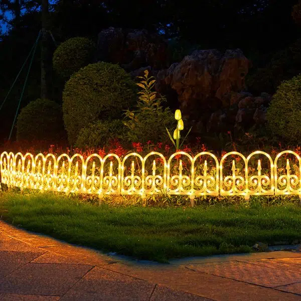 Contemporary Creative Solar Waterproof PVC Fence 8-Piece Splicable Lawn Decoration LED Outdoor Light Landscape Lighting For Garden - Image 5