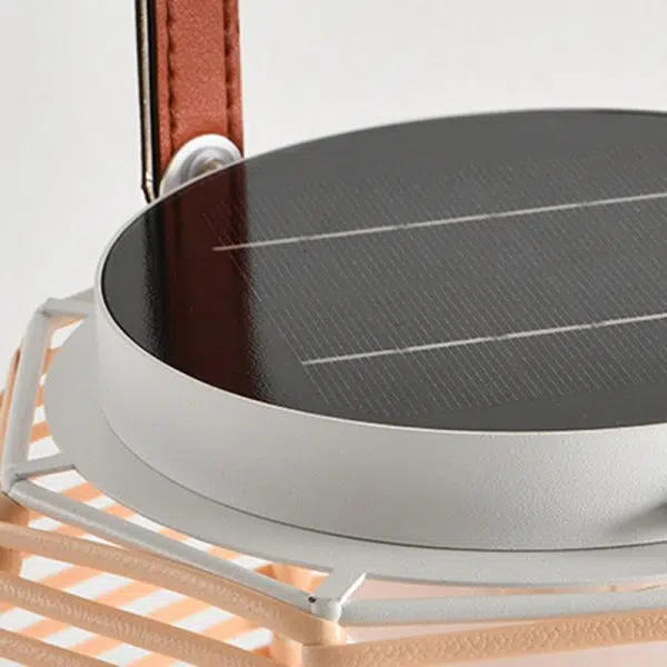 Traditional Farmhouse Solar Rechargeable Waterproof Weaving Imitation Rattan Iron Handheld Lantern Column LED Outdoor Light Landscape Lighting For Garden - Image 11