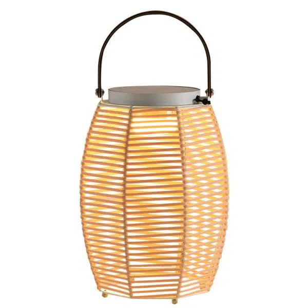 Traditional Farmhouse Solar Rechargeable Waterproof Weaving Imitation Rattan Iron Handheld Lantern Column LED Outdoor Light Landscape Lighting For Garden - Image 21