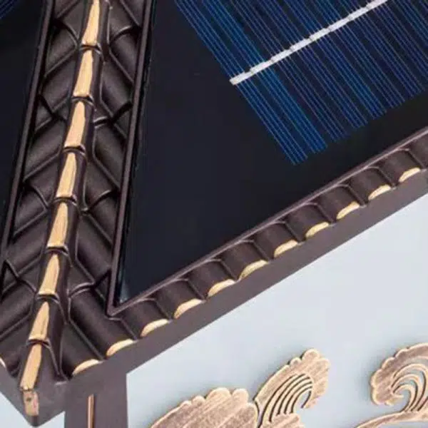 Traditional Chinese Solar Waterproof Glass Aluminum Alloy Palace Wave LED Outdoor Light Landscape Lighting For Garden - Image 13