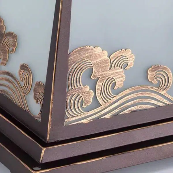 Traditional Chinese Solar Waterproof Glass Aluminum Alloy Palace Wave LED Outdoor Light Landscape Lighting For Garden - Image 14