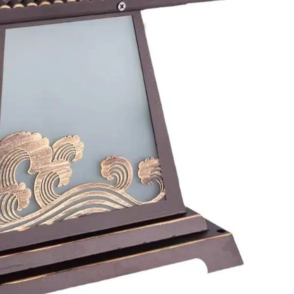 Traditional Chinese Solar Waterproof Glass Aluminum Alloy Palace Wave LED Outdoor Light Landscape Lighting For Garden - Image 15