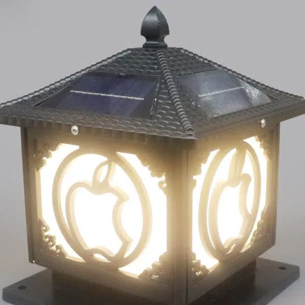 Traditional Chinese Solar Waterproof Aluminum Acrylic Square Pointed Apple LED Outdoor Light For Garden - Image 5