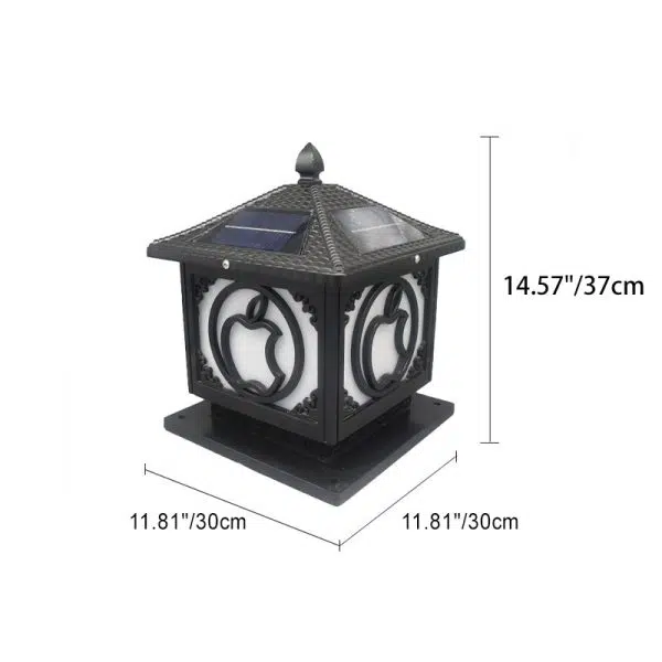 Traditional Chinese Solar Waterproof Aluminum Acrylic Square Pointed Apple LED Outdoor Light For Garden - Image 7