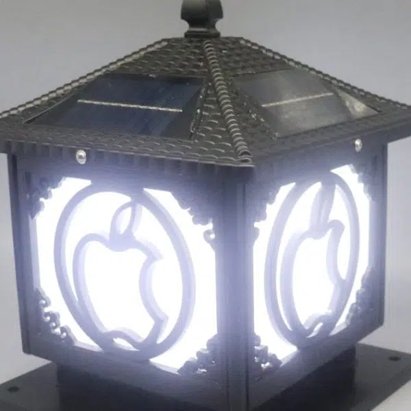 Traditional Chinese Solar Waterproof Aluminum Acrylic Square Pointed Apple LED Outdoor Light For Garden - Image 3