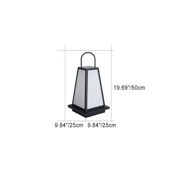 Traditional Japanese Solar Waterproof Stainless Steel Acrylic Trapezoidal Honeycombed Lantern LED Outdoor Light Landscape Lighting For Garden - Image 9
