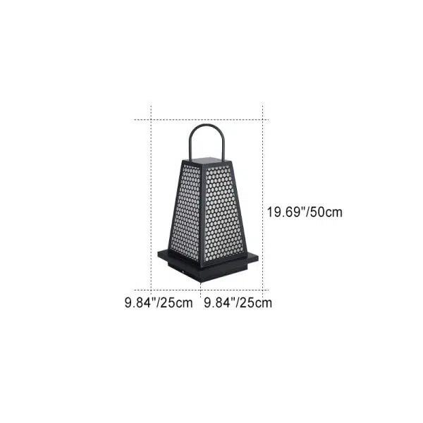 Traditional Japanese Solar Waterproof Stainless Steel Acrylic Trapezoidal Honeycombed Lantern LED Outdoor Light Landscape Lighting For Garden - Image 10