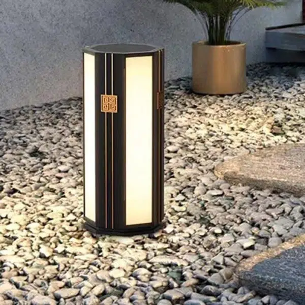Traditional Chinese Solar Waterproof Stainless Steel PC Cylinder Octagon LED Outdoor Light Landscape Lighting For Garden - Image 9