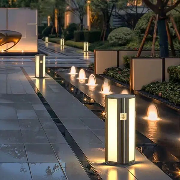 Traditional Chinese Solar Waterproof Stainless Steel PC Cylinder Octagon LED Outdoor Light Landscape Lighting For Garden - Image 8