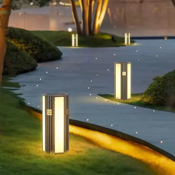 Traditional Chinese Solar Waterproof Stainless Steel PC Cylinder Octagon LED Outdoor Light Landscape Lighting For Garden - Image 2