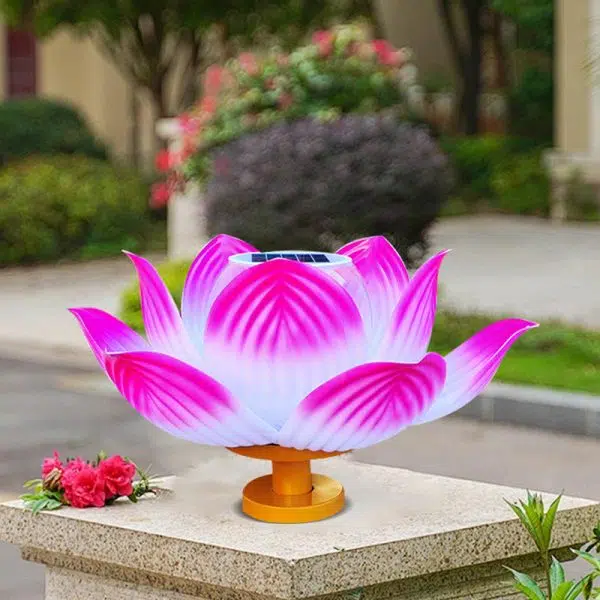 Traditional Chinese Solar Waterproof ABS Lotus LED Outdoor Light Landscape Lighting For Outdoor Patio - Image 13