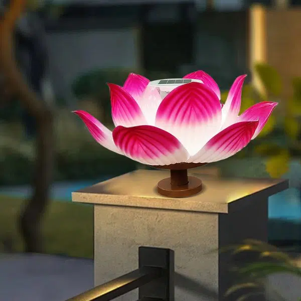 Traditional Chinese Solar Waterproof ABS Lotus LED Outdoor Light Landscape Lighting For Outdoor Patio - Image 12
