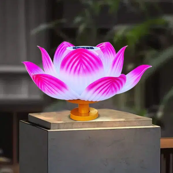 Traditional Chinese Solar Waterproof ABS Lotus LED Outdoor Light Landscape Lighting For Outdoor Patio - Image 5