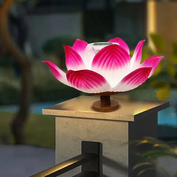 Traditional Chinese Solar Waterproof ABS Lotus LED Outdoor Light Landscape Lighting For Outdoor Patio - Image 10