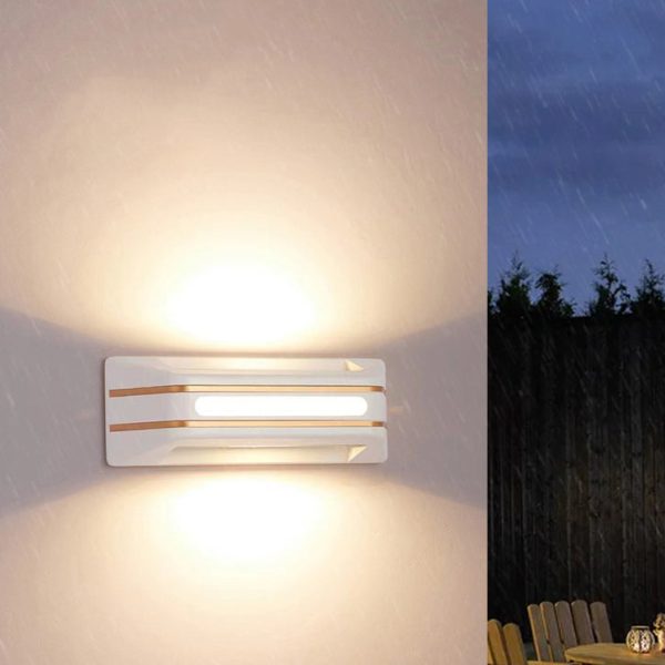 Modern Simplicity Waterproof Aluminum Rectangular Stripe LED Wall Sconce Lamp For Outdoor Patio - Image 5