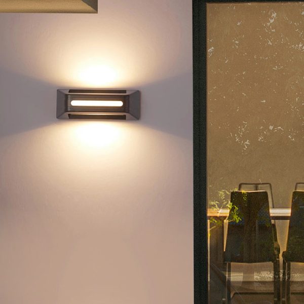 Modern Simplicity Waterproof Aluminum Rectangular Stripe LED Wall Sconce Lamp For Outdoor Patio - Image 2