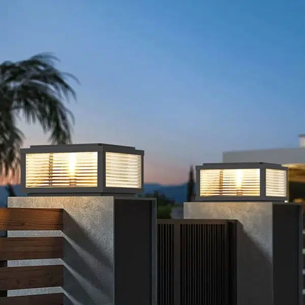 Modern Minimalist Solar Waterproof Square Stripes Aluminum Alloy Glass LED Landscape Lighting Outdoor Light For Outdoor Patio - Image 14