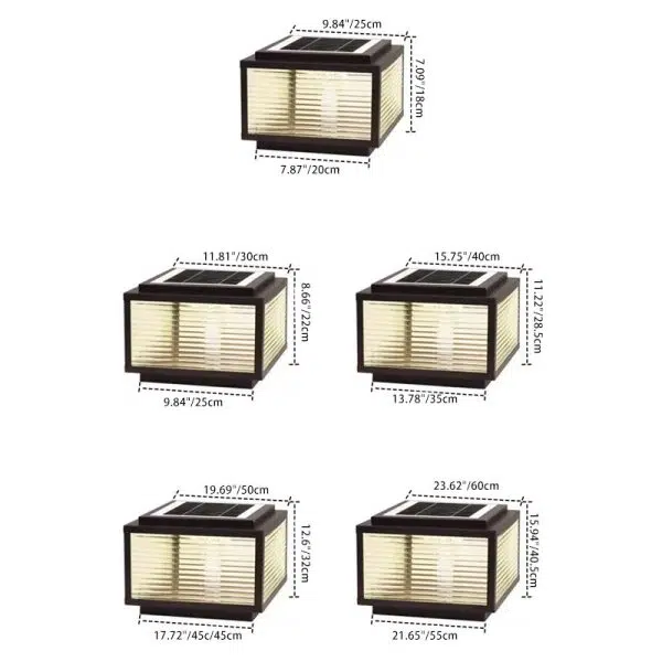 Modern Minimalist Solar Waterproof Square Stripes Aluminum Alloy Glass LED Landscape Lighting Outdoor Light For Outdoor Patio - Image 6