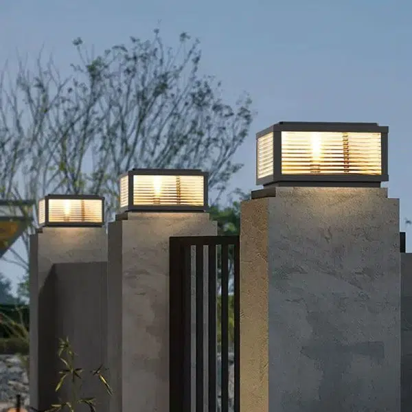 Modern Minimalist Solar Waterproof Square Stripes Aluminum Alloy Glass LED Landscape Lighting Outdoor Light For Outdoor Patio - Image 5