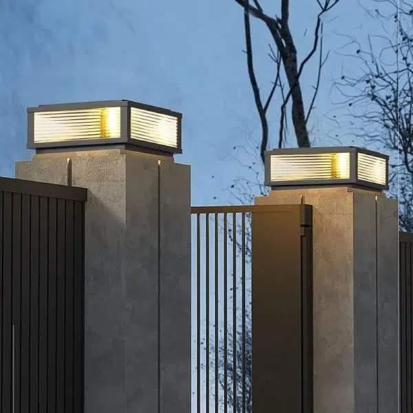 Modern Minimalist Solar Waterproof Square Stripes Aluminum Alloy Glass LED Landscape Lighting Outdoor Light For Outdoor Patio - Image 11