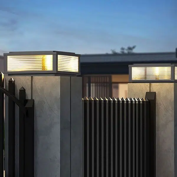 Modern Minimalist Solar Waterproof Square Stripes Aluminum Alloy Glass LED Landscape Lighting Outdoor Light For Outdoor Patio - Image 12