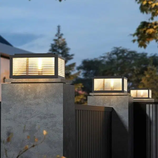 Modern Minimalist Solar Waterproof Square Stripes Aluminum Alloy Glass LED Landscape Lighting Outdoor Light For Outdoor Patio - Image 13