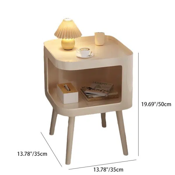 Contemporary Creative Stainless Steel Square End Table With 2 Tiers For Living Room - Image 4