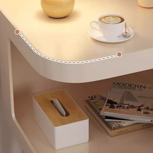 Contemporary Creative Stainless Steel Square End Table With 2 Tiers For Living Room - Image 8