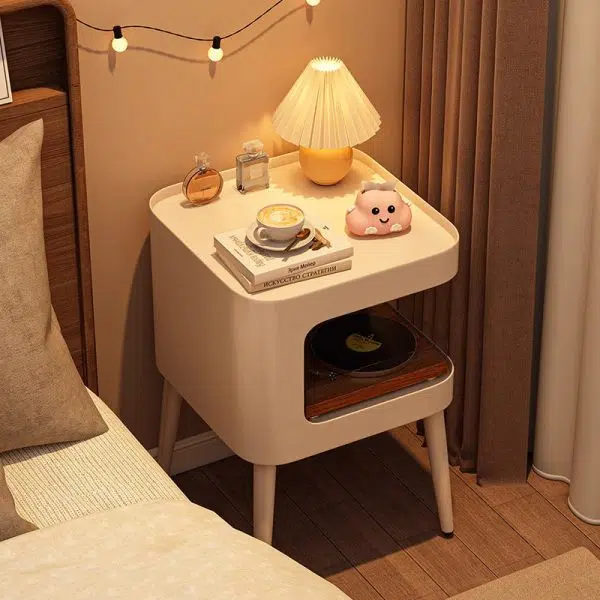 Contemporary Creative Stainless Steel Square End Table With 2 Tiers For Living Room - Image 3