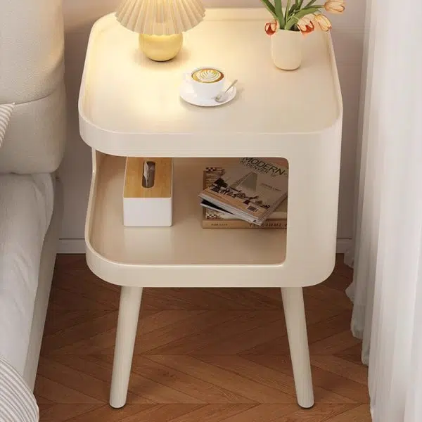 Contemporary Creative Stainless Steel Square End Table With 2 Tiers For Living Room - Image 7