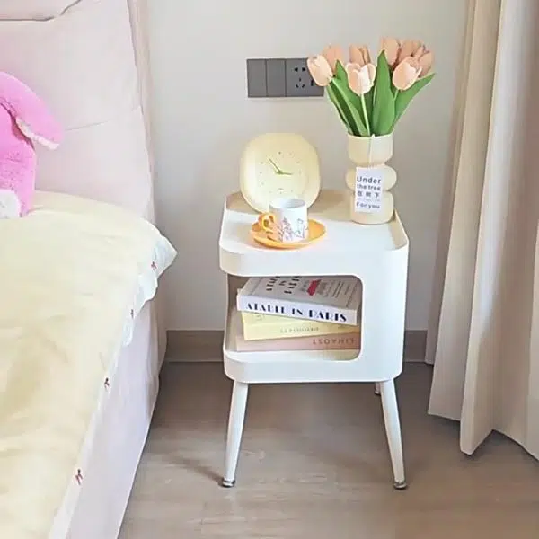 Contemporary Creative Stainless Steel Square End Table With 2 Tiers For Living Room - Image 11