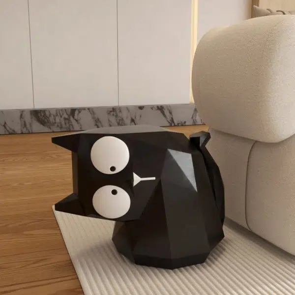 Contemporary Creative Resin Black Cat End Table Decor Piece For Living Room & Bedroom - Image 7