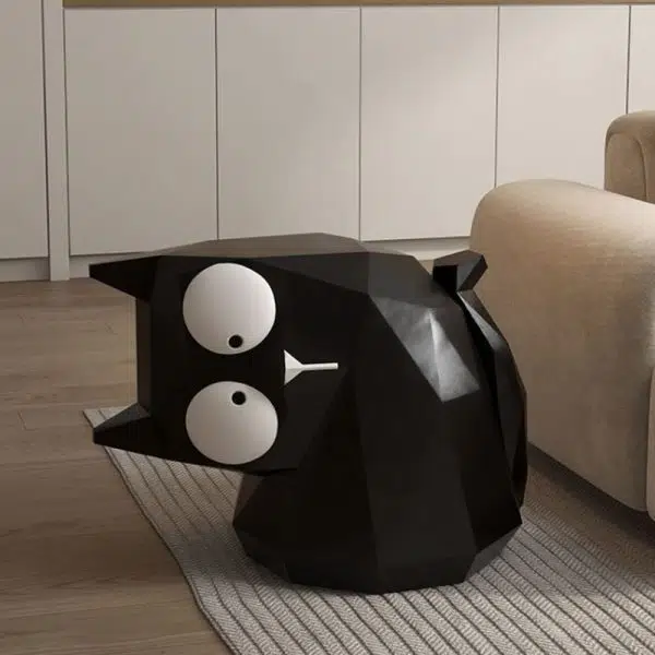 Contemporary Creative Resin Black Cat End Table Decor Piece For Living Room & Bedroom - Image 4
