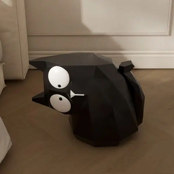 Contemporary Creative Resin Black Cat End Table Decor Piece For Living Room & Bedroom - Image 5