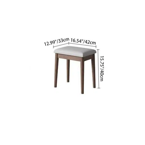 Contemporary Nordic Solid Wood Triangular Makeup Vanity & Stool Set With Mirror And Storage For Bedroom - Image 11