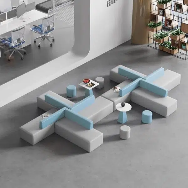 Contemporary Scandinavian Leather Wood Sponge Rectangular Square Round Coffee Table & Chair Set For Living Room