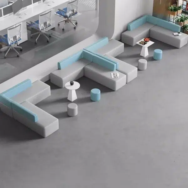 Contemporary Scandinavian Leather Wood Sponge Rectangular Square Round Coffee Table & Chair Set For Living Room - Image 14