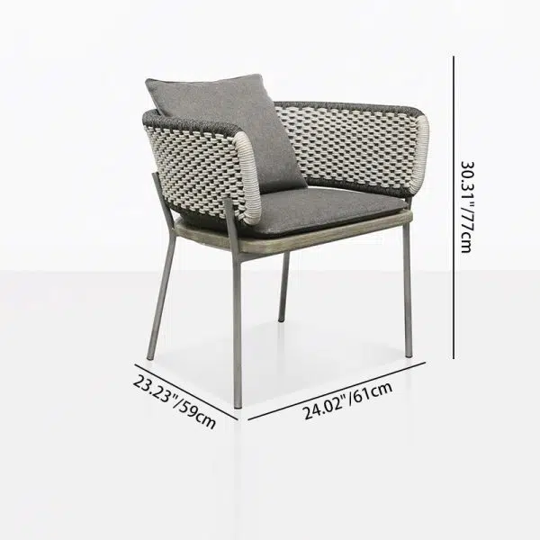 Contemporary Scandinavian Weaving Rope Fabric Aluminum Alloy Slab Square Outdoor Coffee Table & Chair Set For Outdoor Patio - Image 8