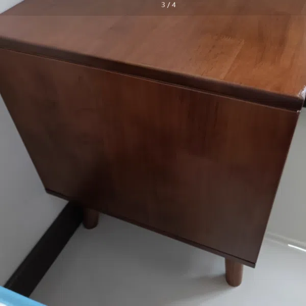 Contemporary Nordic Rectangular Solid Wood Nightstand 1/2 Drawer For Bedroom - Image 8