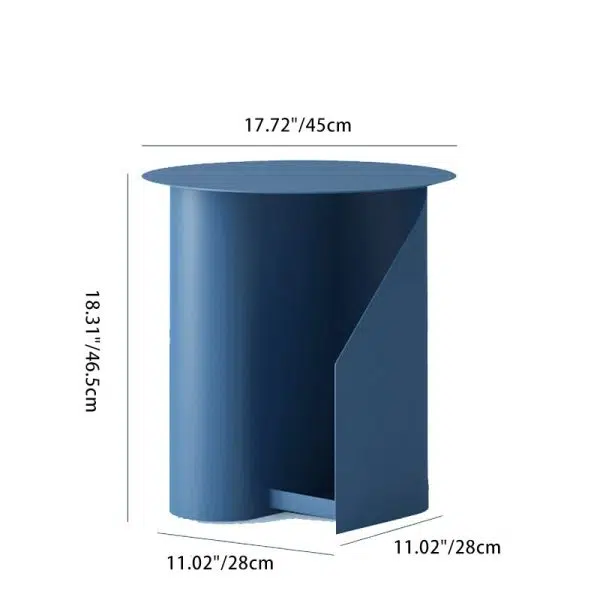 Contemporary Nordic Geometric Round Iron End Table 1-Storage For Living Room - Image 4